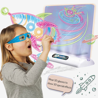 3D Magic Drawing Board LED VR Montessori Educational Toys DIY Children Graffiti Painting Lcd Writing Tablet Coloring Blackboard