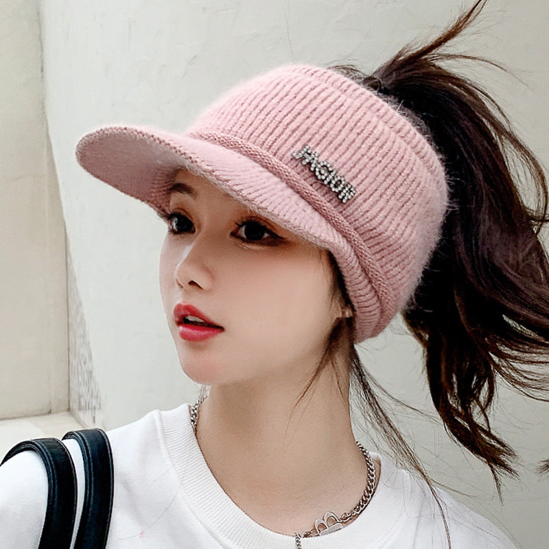 Girls Thickened Warm Knitted Hats In Autumn And Winter