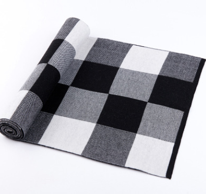 Men's scarf wool plaid scarf scarf winter scarf processing wholesale gift ladies knitting stitching